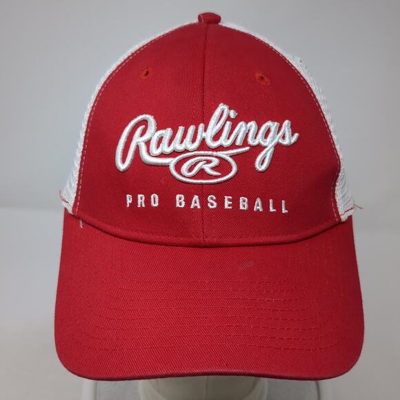 Rawlings Pro Baseball Fitted Trucker Hat Red XL Embroidered Colorblock - Picture 2 of 10